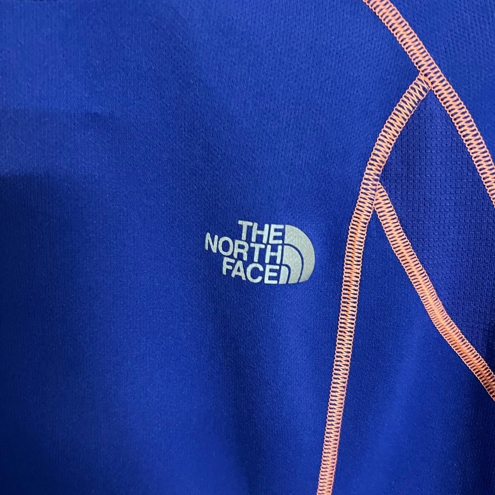 The North Face Royal Blue T-Shirt with Pink Stitching - Picture 3 of 9